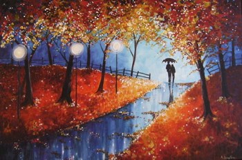 Autumn Evening Rain by Angie Livingstone art print
