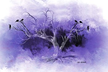 Dead Tree And Black Birds by Ata Alishahi art print