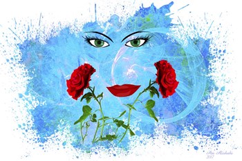 Love and rose by Ata Alishahi art print