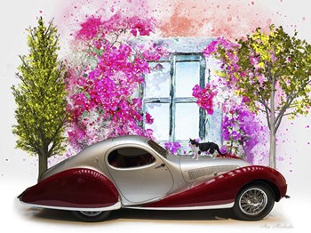 Red Old Car by Ata Alishahi art print