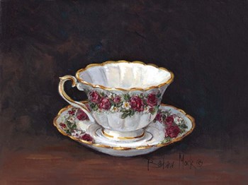 Rose Bouquet Teacup by Barbara Mock art print