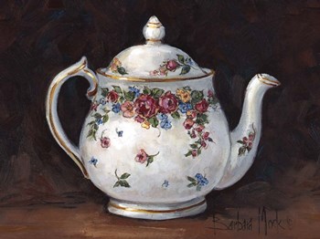 Mixed Blossom Teapot by Barbara Mock art print