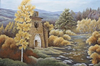 Church by the Creek by Carol J Rupp art print