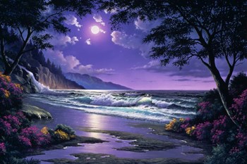 Beach at Night by Anthony Casay art print