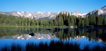 The Indian Peaks reflected in Red Rock Lake Boulder Colorado by Panoramic Images art print