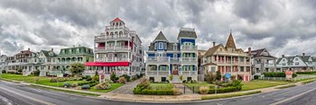 Cottages in a row, Beach Avenue, Cape May, New Jersey by Panoramic Images art print