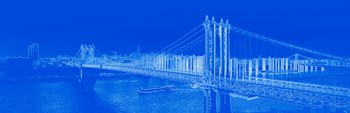Manhattan Bridge in Blue by Panoramic Images art print