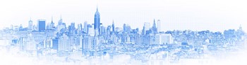Blue Skylines in a City, Manhattan by Panoramic Images art print