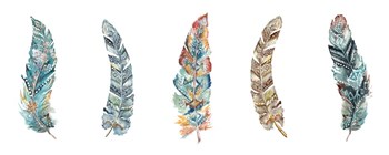 Tribal Feathers Panel by Tre Sorelle Studios art print
