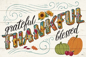 Thankful I White by Janelle Penner art print