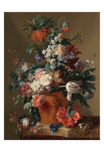 Jan van Huysum, Vase of Flowers by Dutch Florals art print