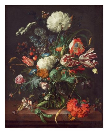 Jan Davidsz de Heem, Vase of Flowers by Dutch Florals art print