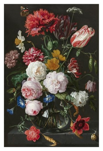 Abraham Mignon, Still Life with Flowers in a Glass Vase by Dutch Florals art print