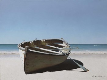 Lonely Boat on Beach by Zhen-Huan Lu art print