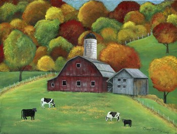 Colors of Autumn Barnyard by Cheryl Bartley art print