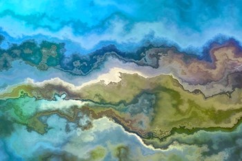 Wavescape Blue And Green by Cora Niele art print