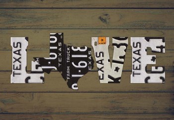 TX State Love by Design Turnpike art print