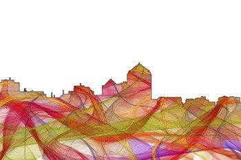 Albuquerque New Mexico Skyline - Summer Swirl by Marlene Watson art print