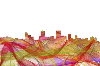 Anchorage Alaska Skyline - Summer Swirl by Marlene Watson art print