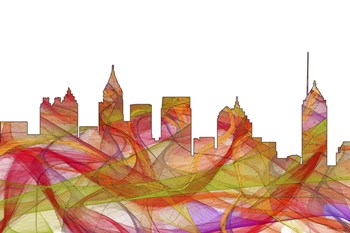 Atlanta Georgia Skyline - Summer Swirl by Marlene Watson art print