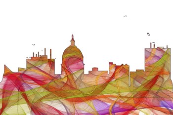 Boise Idaho Skyline- Summer Swirl by Marlene Watson art print