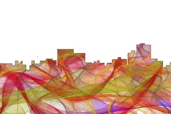 Chatanooga Tennessee Skyline - summer Swirl by Marlene Watson art print