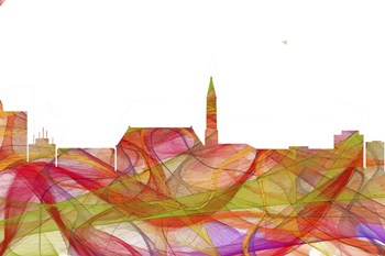 Cheyenne Wyoming Skyline   - Summer Swirl by Marlene Watson art print