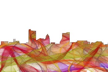 Fort Wayne Indiana Skyline - Summer Swirl by Marlene Watson art print