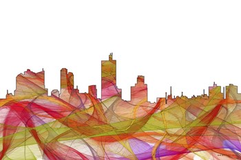 Fort Worth Texas  Skyline - Summer Swirl by Marlene Watson art print