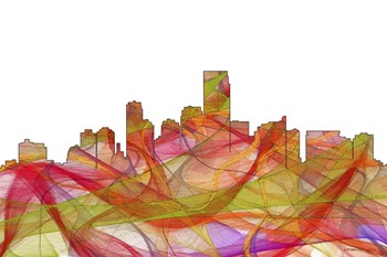 Jersey City New Jersey Skyline - Summer Swirl by Marlene Watson art print