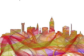 Lincoln Nebraska  Skyline - Summer Swirl by Marlene Watson art print
