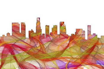 Los Angeles California Skyline--Summer Swirl by Marlene Watson art print