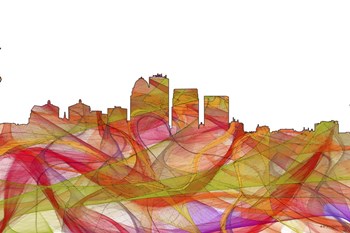 Louisville Kentucky Skyline - Summer SwirlL by Marlene Watson art print