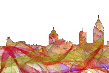 Mobile Alabama Skyline - Summer Swirl by Marlene Watson art print