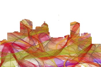 Montgomery Alabama Skyline--Summer Swirl by Marlene Watson art print