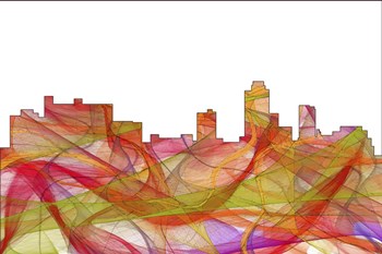 New Brunswick New Jersey Skyline - Summer Swirl by Marlene Watson art print