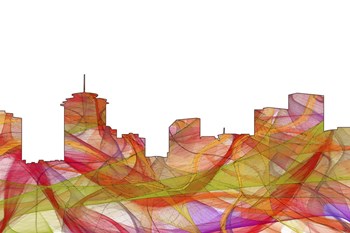 New Orleans Louisiana Skyline -Summer Swirl by Marlene Watson art print