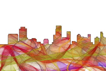 Newark New Jersey Skyline -Summer Swirl by Marlene Watson art print