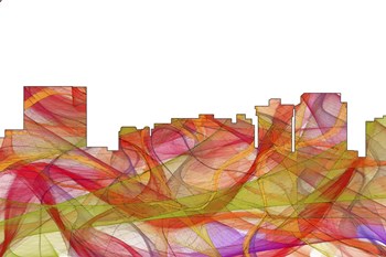 Newport News Virginia Skyline - Summer Swirl by Marlene Watson art print