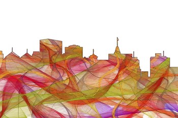 Oakland California Skyline - Summer Swirl by Marlene Watson art print