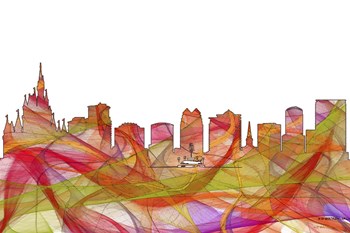 Orlando Florida Skyline - Summer Swirl by Marlene Watson art print