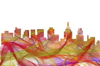 Philadelphia Skyline - Summer Swirl by Marlene Watson art print