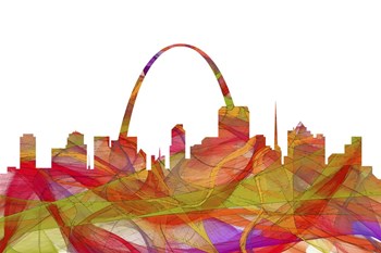 St Louis Missouri Skyline- summer Swirl by Marlene Watson art print