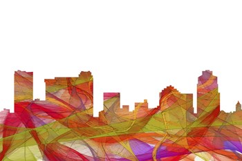 St Petersburg Florida Skyline- Summer Swirl by Marlene Watson art print