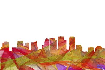 Tampa Florida Skyline - Summer Swirl by Marlene Watson art print
