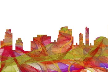 Tempe Arizona Skyline - Summer Swirl by Marlene Watson art print