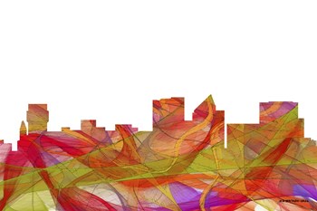 Wichita Kansas  Skyline  Summer-Swirl by Marlene Watson art print