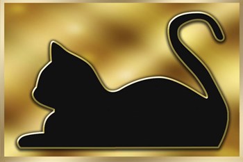 Cat on Gold Background by Art Deco Designs art print
