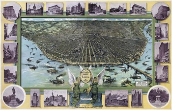 Birds Eye Map Of St Louis Mo 1896 by Vintage Lavoie art print