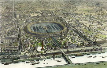 Birds Eye View Of The Universal Exposition In Paris 1867 by Vintage Lavoie art print
